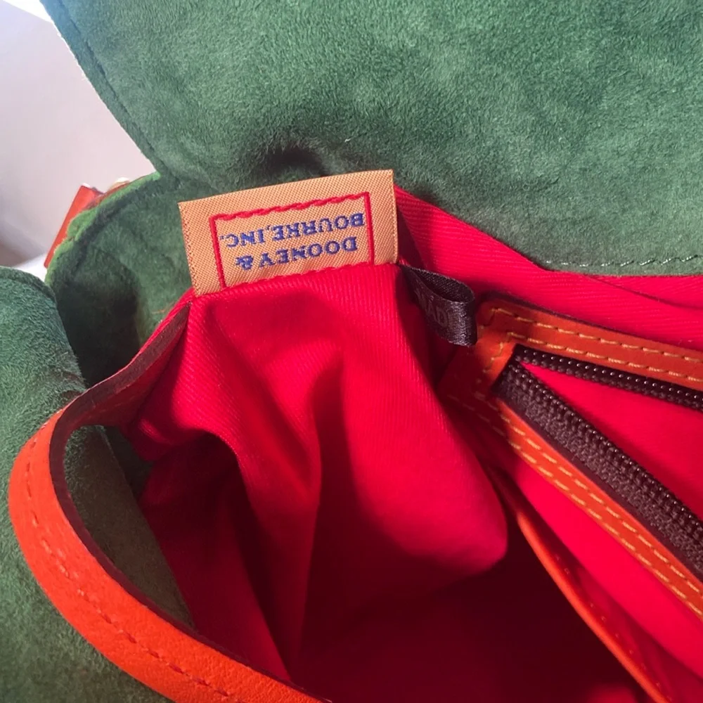 RARE! Dooney & Bourke Orange Florentine Leather Satchel w/Whipstitch Detail EUC! - Picture 12 of 16